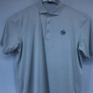 PGA Tour Light Blue Micro-Pattern Polo with Navy Logo